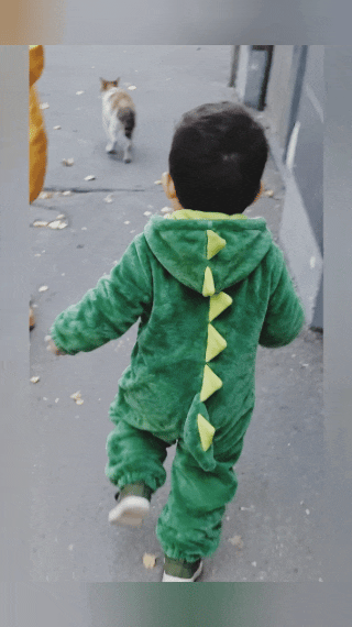 سرهمی دایناسوری بچه گانه برند mumzi طرح داینو Dinoرنگ سبز دایناسوری(ارسال فوری)